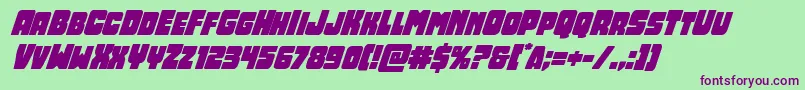 Opusmundisuperital Font – Purple Fonts on Green Background