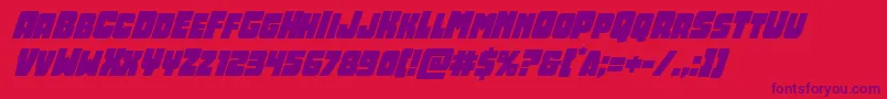 フォントOpusmundisuperital – 赤い背景に紫のフォント