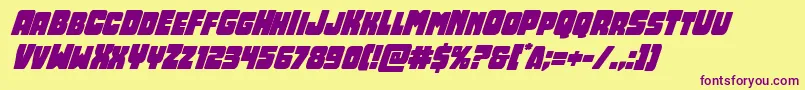 Opusmundisuperital Font – Purple Fonts on Yellow Background