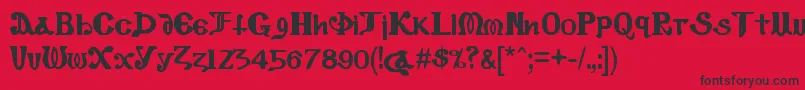 CopticEyesLatinLetters Font – Black Fonts on Red Background