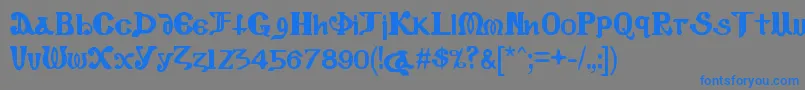 Fonte CopticEyesLatinLetters – fontes azuis em um fundo cinza