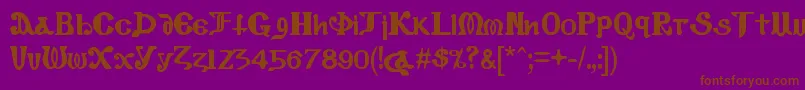 CopticEyesLatinLetters-fontti – ruskeat fontit violetilla taustalla