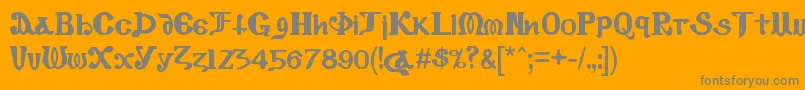 Czcionka CopticEyesLatinLetters – szare czcionki na pomarańczowym tle