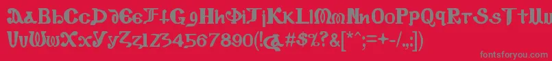 CopticEyesLatinLetters-Schriftart – Graue Schriften auf rotem Hintergrund
