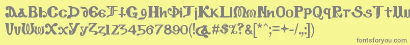 Czcionka CopticEyesLatinLetters – szare czcionki na żółtym tle