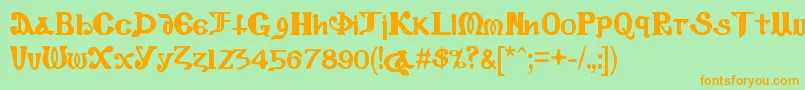 CopticEyesLatinLetters Font – Orange Fonts on Green Background