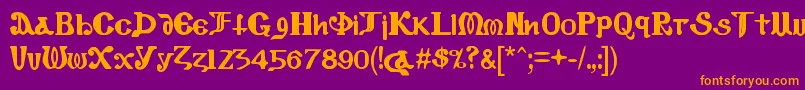 CopticEyesLatinLetters Font – Orange Fonts on Purple Background