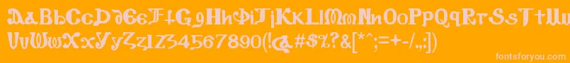 Czcionka CopticEyesLatinLetters – różowe czcionki na pomarańczowym tle