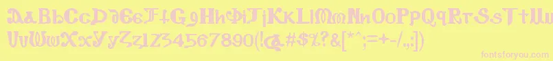 CopticEyesLatinLetters Font – Pink Fonts on Yellow Background