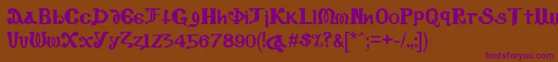 fuente CopticEyesLatinLetters – Fuentes Moradas Sobre Fondo Marrón