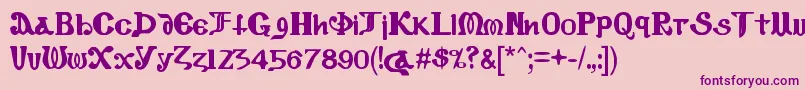 フォントCopticEyesLatinLetters – ピンクの背景に紫のフォント