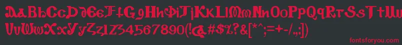 CopticEyesLatinLetters Font – Red Fonts on Black Background