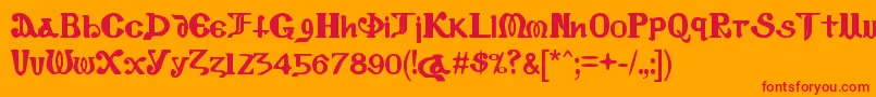 CopticEyesLatinLetters Font – Red Fonts on Orange Background