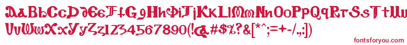 CopticEyesLatinLetters Font – Red Fonts on White Background