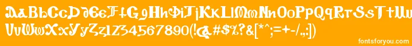CopticEyesLatinLetters-Schriftart – Weiße Schriften auf orangefarbenem Hintergrund