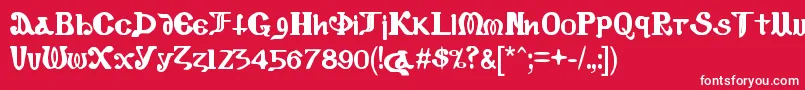 CopticEyesLatinLetters Font – White Fonts on Red Background