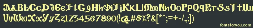 CopticEyesLatinLetters Font – Yellow Fonts on Black Background