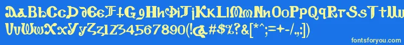 CopticEyesLatinLetters Font – Yellow Fonts on Blue Background
