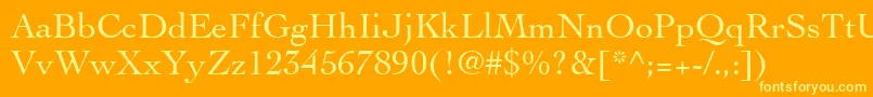 フォントThesisSsi – オレンジの背景に黄色の文字