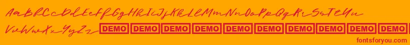 Halbrein Font – Red Fonts on Orange Background