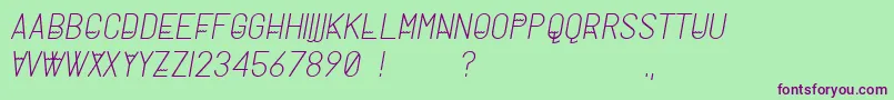 MilanoTypeface Font – Purple Fonts on Green Background