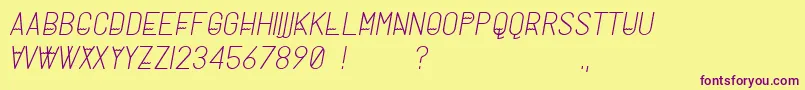 MilanoTypeface Font – Purple Fonts on Yellow Background