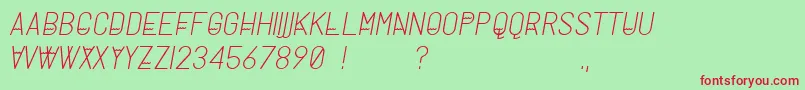 MilanoTypeface Font – Red Fonts on Green Background