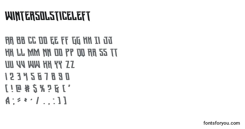 Wintersolsticeleft Font – alphabet, numbers, special characters