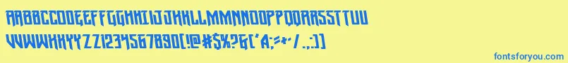 Wintersolsticeleft Font – Blue Fonts on Yellow Background