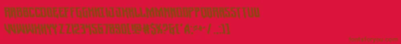 Wintersolsticeleft-Schriftart – Braune Schriften auf rotem Hintergrund