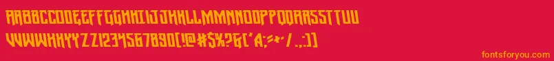 Wintersolsticeleft-Schriftart – Orangefarbene Schriften auf rotem Hintergrund