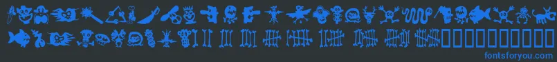 SamsDingbatsNo1 Font – Blue Fonts on Black Background