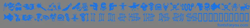 Czcionka SamsDingbatsNo1 – niebieskie czcionki na szarym tle