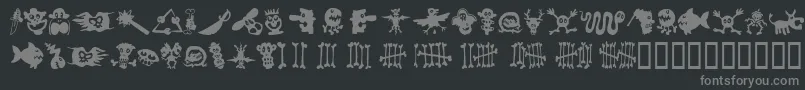 Czcionka SamsDingbatsNo1 – szare czcionki na czarnym tle