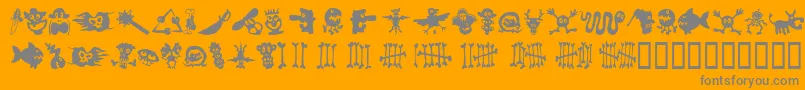 Lisätietoja SamsDingbatsNo1-fontista SamsDingbatsNo1-fontti – harmaat kirjasimet oranssilla taustalla