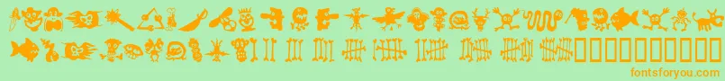fuente SamsDingbatsNo1 – Fuentes Naranjas Sobre Fondo Verde