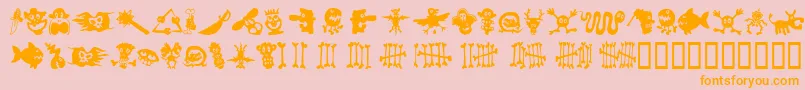 SamsDingbatsNo1 Font – Orange Fonts on Pink Background
