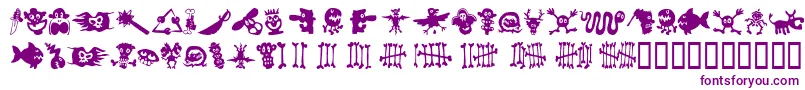 フォントSamsDingbatsNo1 – 白い背景に紫のフォント