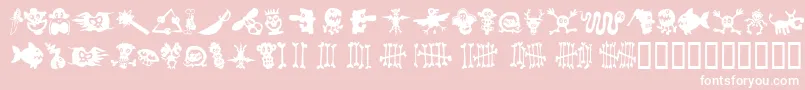 SamsDingbatsNo1 Font – White Fonts on Pink Background