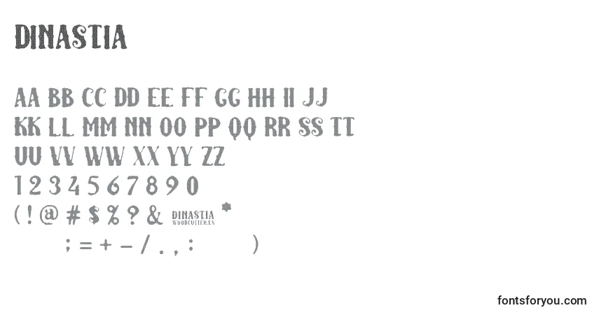 A fonte Dinastia – alfabeto, números, caracteres especiais