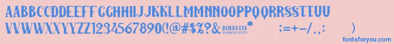 Dinastia Font – Blue Fonts on Pink Background