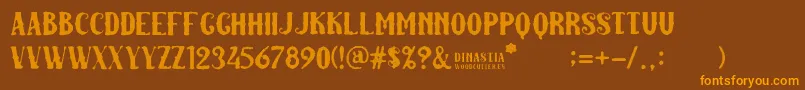 Dinastia Font – Orange Fonts on Brown Background