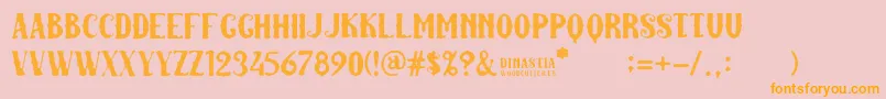 Dinastia Font – Orange Fonts on Pink Background