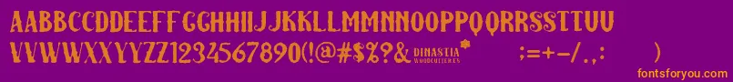 Dinastia Font – Orange Fonts on Purple Background