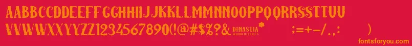 Dinastia Font – Orange Fonts on Red Background