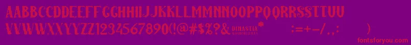 Dinastia Font – Red Fonts on Purple Background