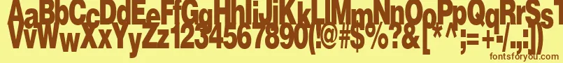 FireRegularTtstd Font – Brown Fonts on Yellow Background