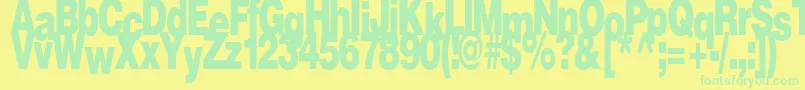 Czcionka FireRegularTtstd – zielone czcionki na żółtym tle