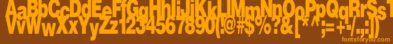 FireRegularTtstd-Schriftart – Orangefarbene Schriften auf braunem Hintergrund