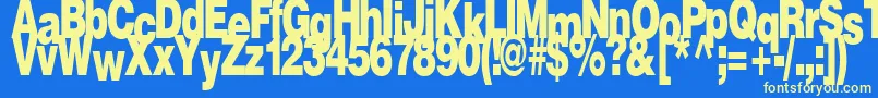 FireRegularTtstd Font – Yellow Fonts on Blue Background